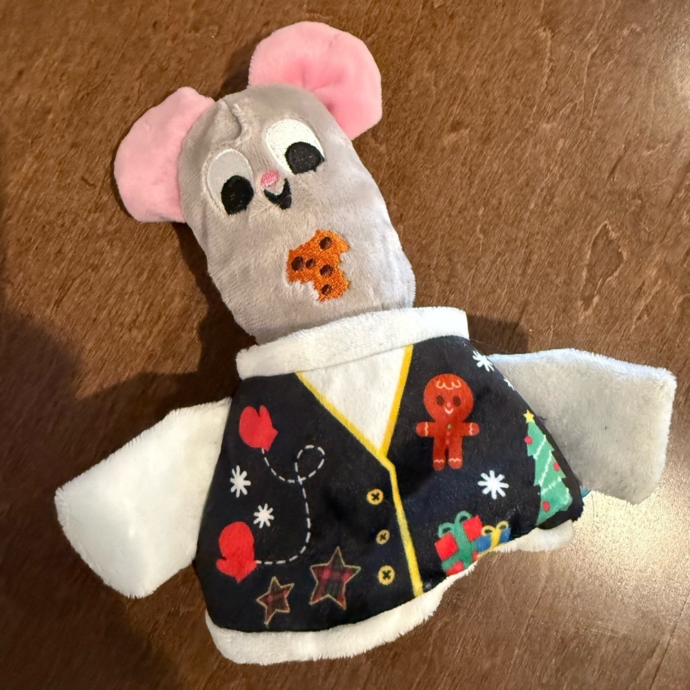 BarkBox 2 Small Christmas Plush Dog Toys Ugly Sweater Mouse